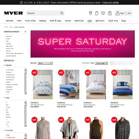 myer online shopping sale.